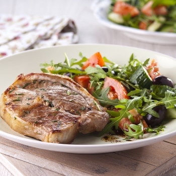 Grilled lamb steaks with salad